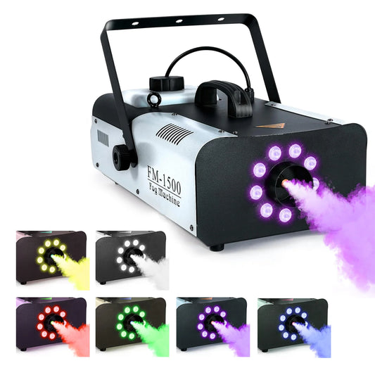 5 Core Fog Machine Indoor Outdoor 1500W 6000CFM Fogger Smoke Machine W LED 2.5 L Tank Remote