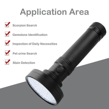 UV Ultraviolet Light 100 LED Flashlight Blacklight 395Nm Inspection Lamp Torch